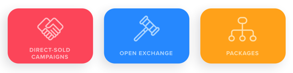 direct sold campaigns, open exchange, and packages