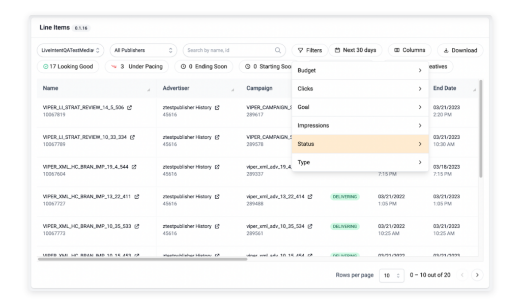 Line Item overview